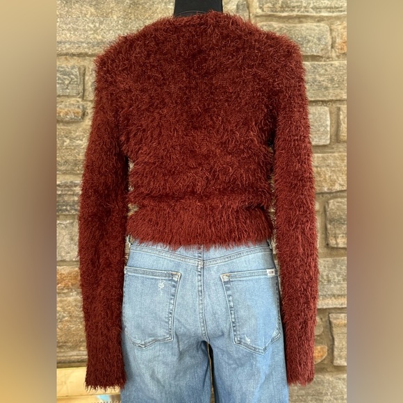 Wild Fable Burgundy Long Sleeve Fuzzy Cardigan: Size XS - Picture 7 of 15